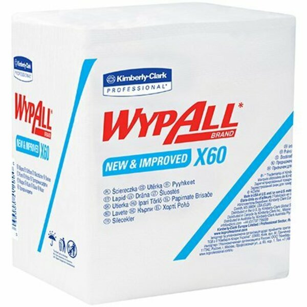 Bsc Preferred Kimberly Clark WypALL X60 1/4 Fold Industrial Wipers Bulk Pack, 12PK S-14814